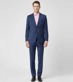Eastford Polyester Check Blue Suit Front