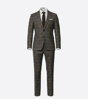 Eastford Polyester Check Brown Suit