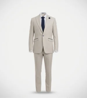 Eastford Polyester Check Cream Suit