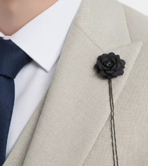 Eastford Polyester Check Cream Suit Collar (1)