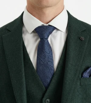 Eastford Polyester Check Green Suit Collar