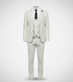 Eastford Polyester Check Light Grey Suit