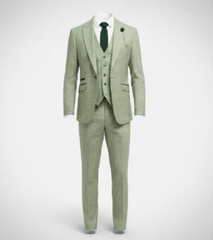 Eastford Polyester Check Sage Green Suit