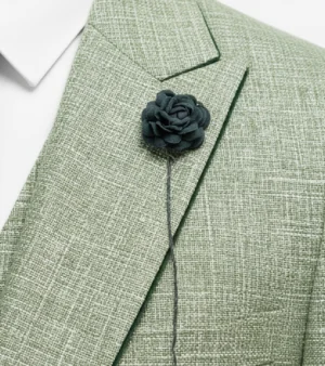 Eastford Polyester Check Sage Green Suit Collar