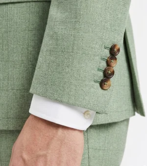Eastford Polyester Check Sage Green Suit Cuffs