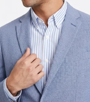 Eastford Polyester Houndstooth Light Blue Suit Closeup
