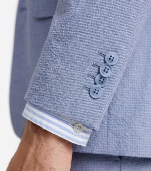 Eastford Polyester Houndstooth Light Blue Suit Cuffs