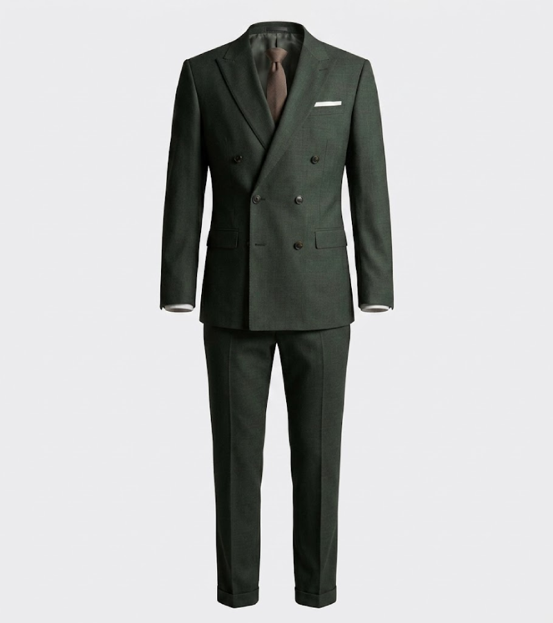 Eastford Polyester Plaid Green Suit