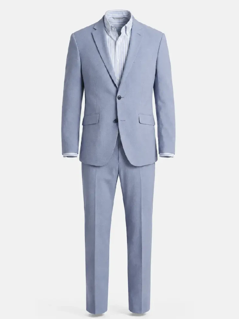 Eastford Polyester Plain Light Blue Suit Ghost Mannequin