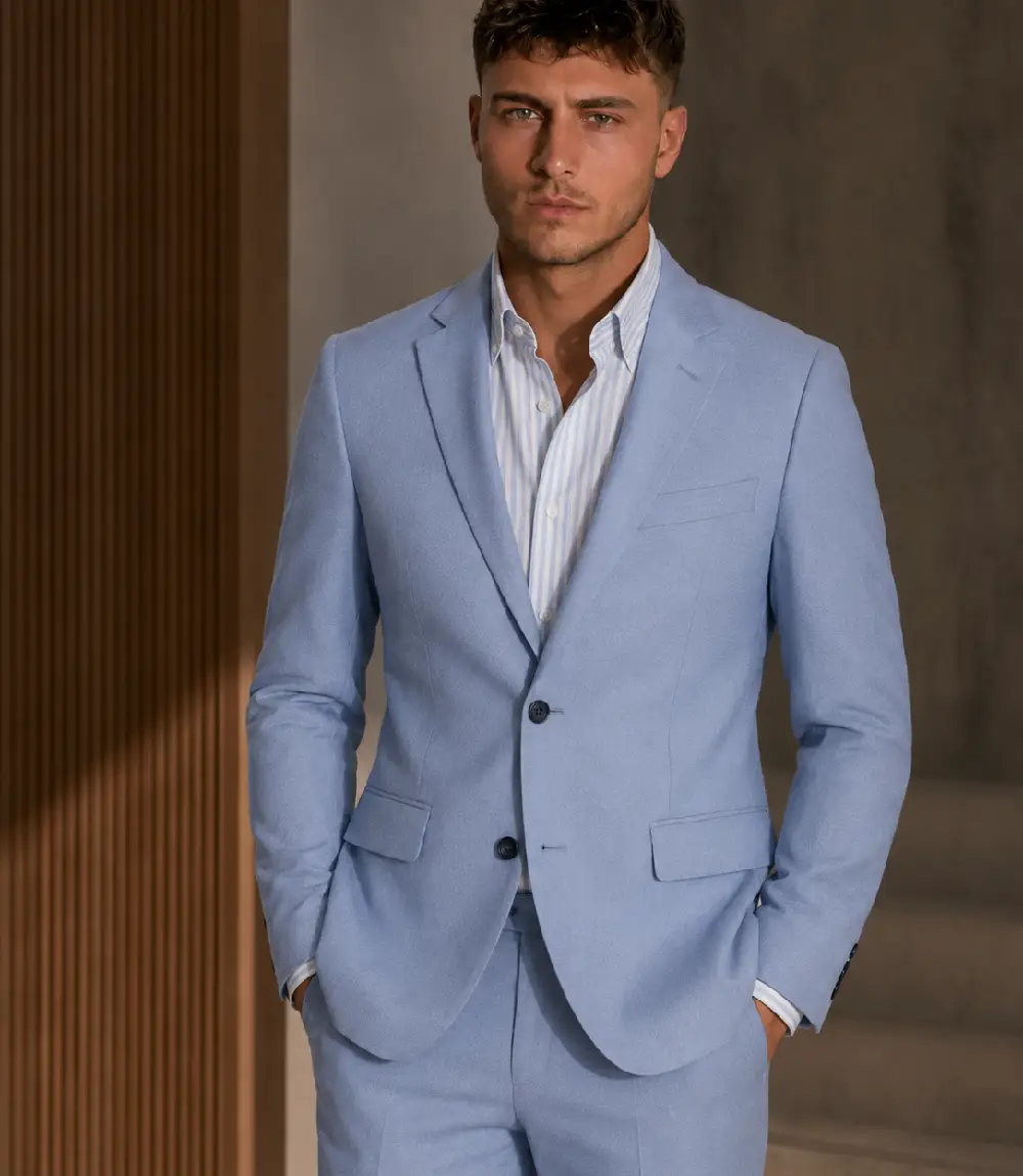 Eastford Polyester Plain Light Blue Suit Model Eastford Polyester Plain Light Blue Suit Model