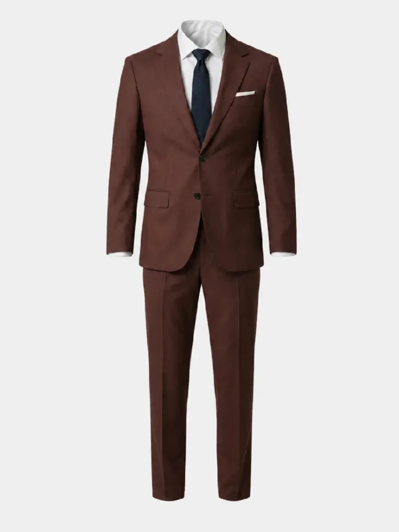 Eastford Polyester Solid Brown Suit Ghost Mannequin