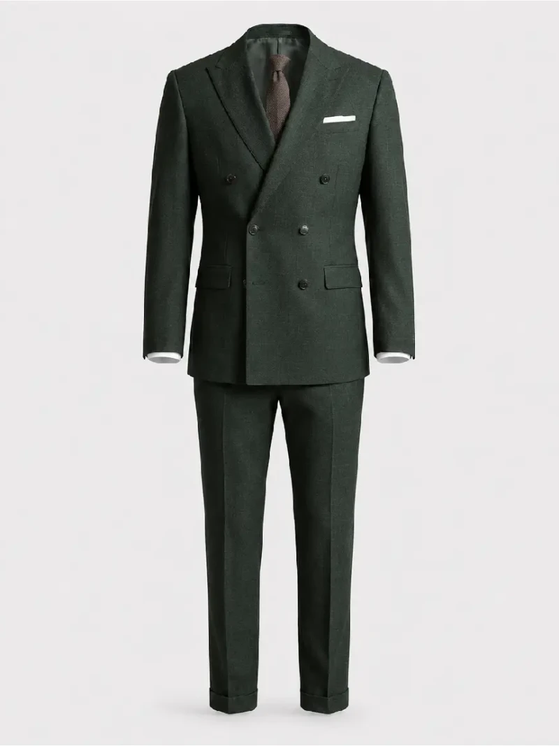Eastford Polyester Solid Green Suit Ghost Mannequin