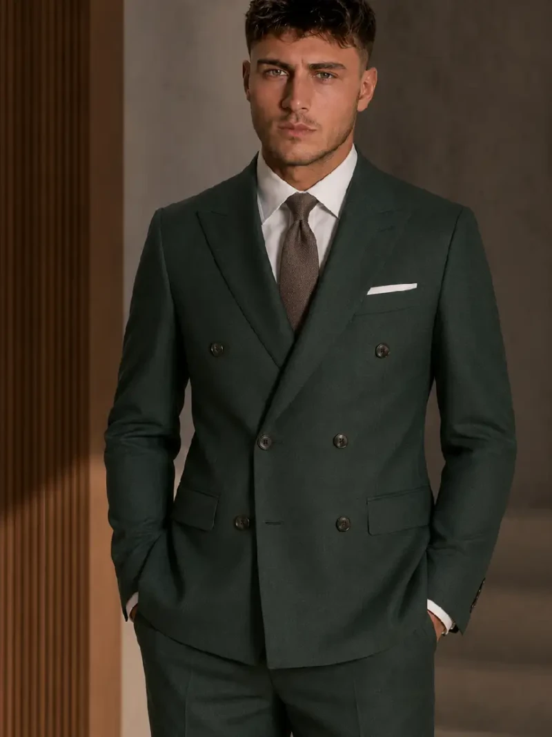 Eastford Polyester Solid Green Suit Model