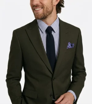 Eastford Polyester Twill Dark Green Suit Closeup