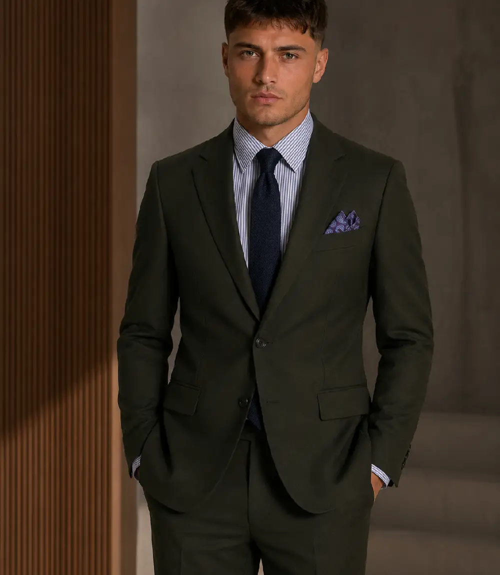 Eastford Polyester Twill Dark Green Suit Model Eastford Polyester Twill Dark Green Suit Model