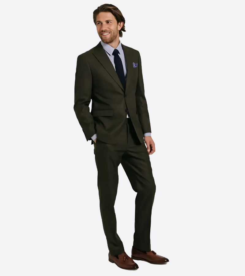 Eastford Polyester Twill Dark Green Suit Side