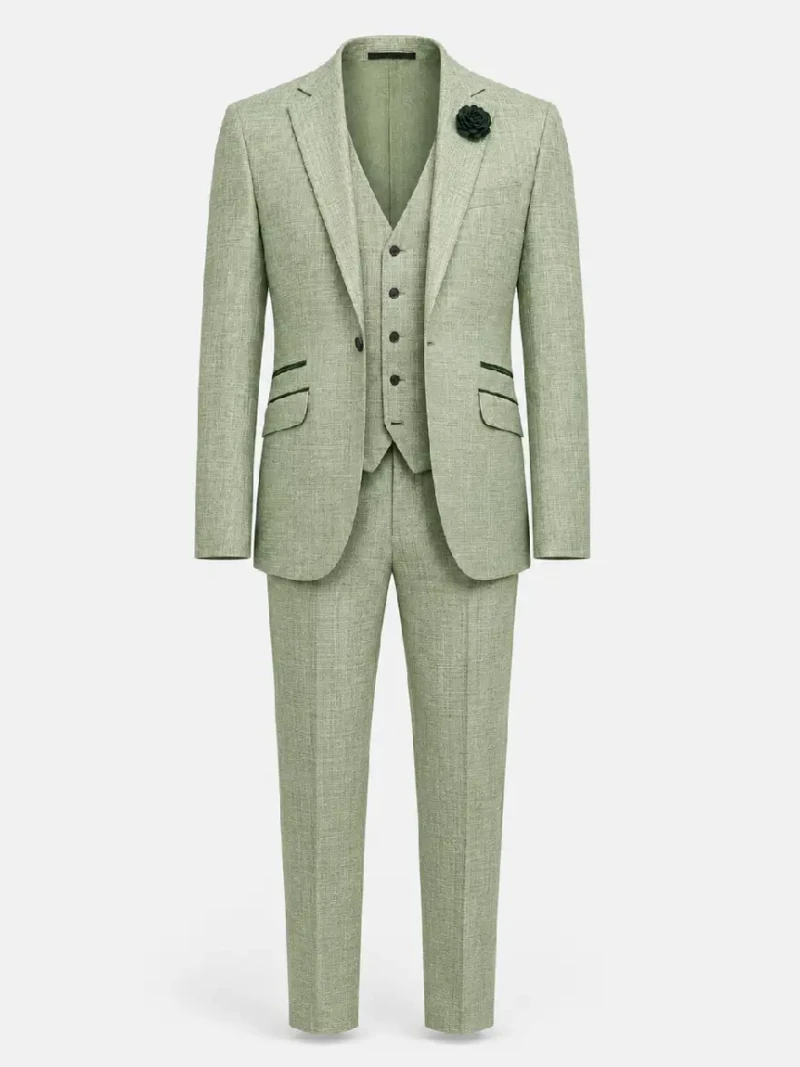 Fairmont Linen Textured Sage Green Suit Ghost Mannequin