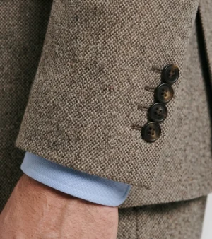 Harrington Wool Herringbone Beige Suit Cuffs