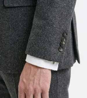 Harrington Wool Textured Grey Suit Cuff