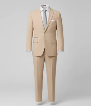 Kingsmere Wool Solid Beige Suits