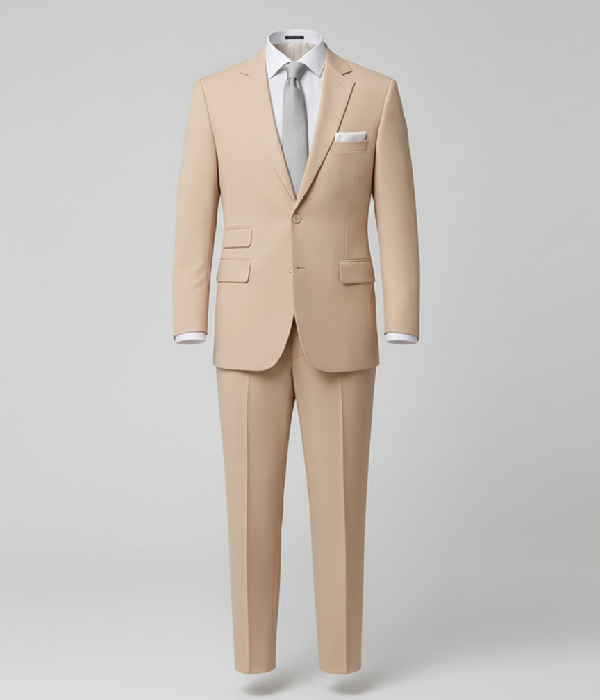 Kingsmere Wool Solid Beige Suits