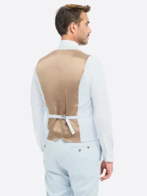 SuitsHeritage Men's Solid Sky Blue Regular Fit 3 Piece Suit Vest