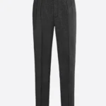 SuitsHeritage Men's Solid Charcoal Regular Fit Pant Trouser