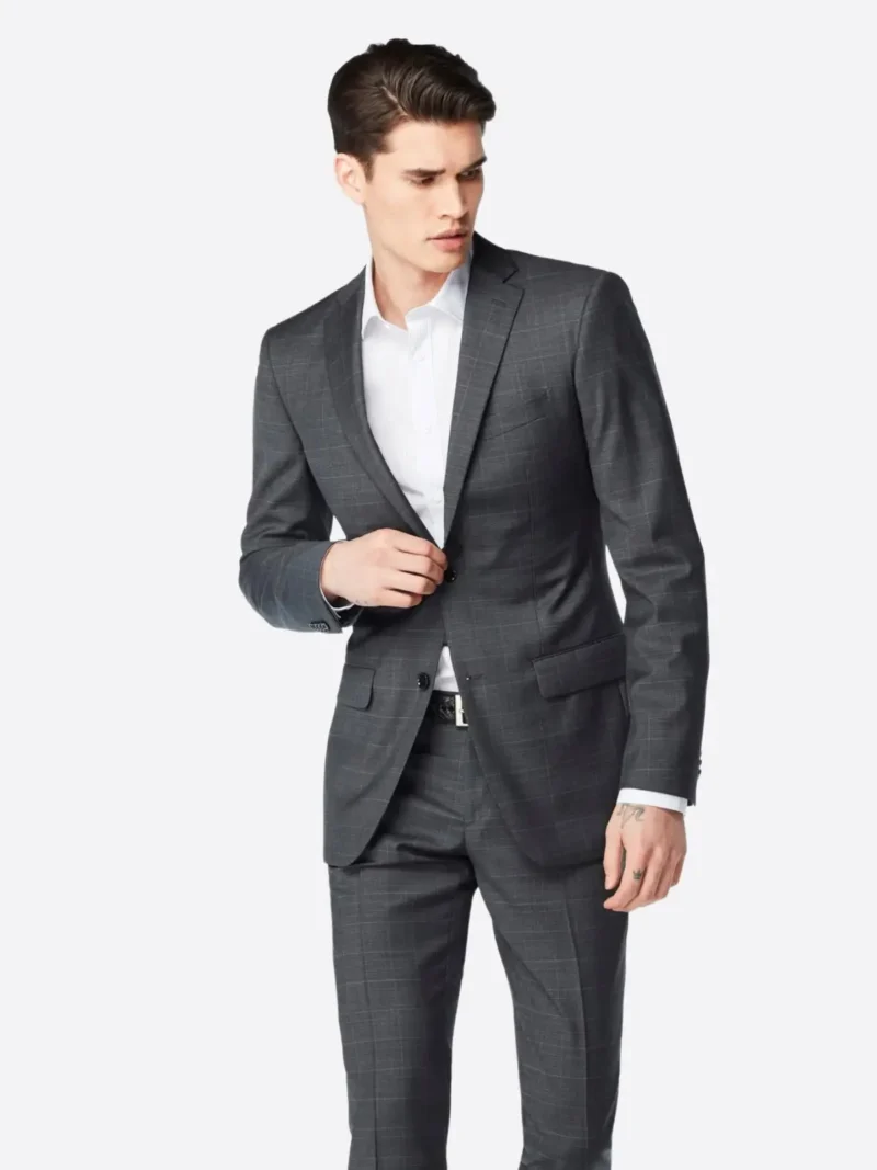 SuitsHeritage Men’s Check Charcoal Tailored Fit Blazer