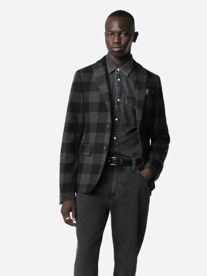 SuitsHeritage Men’s Check Dark Grey Blazer