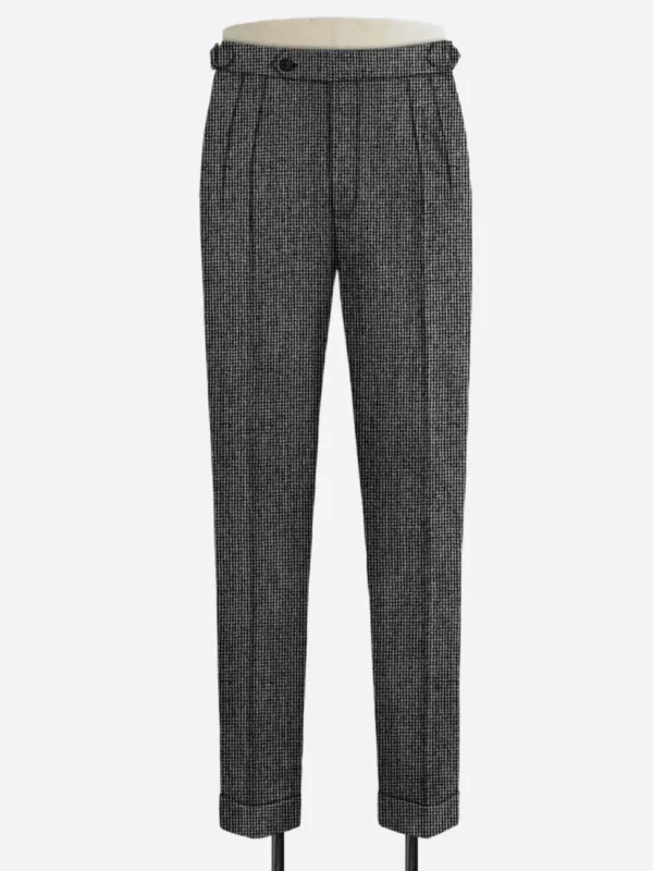 SuitsHeritage Men's Check Grey Regular Fit Pant