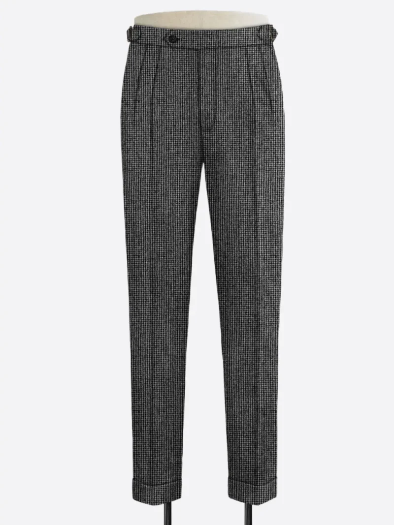 SuitsHeritage Men's Check Grey Regular Fit Pant