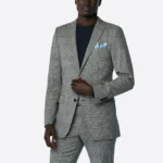 SuitsHeritage Men’s Check Grey Tailored Fit Blazer