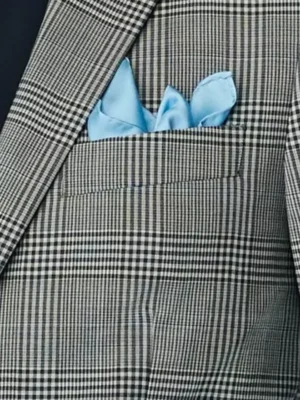 SuitsHeritage Men’s Check Grey Tailored Fit Blazer Pocket