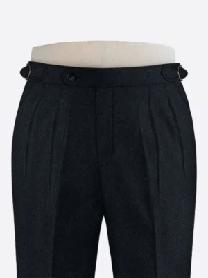 SuitsHeritage Men's Dark Blue Solid Regular Fit Pant Close