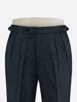 SuitsHeritage Men's Solid Dark Navy Regular Fit Pant Close