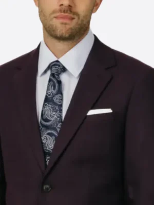 SuitsHeritage Men's Solid Dark Purple Slim Fit 2 Piece Suit Close