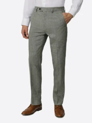 SuitsHeritage Men's Donegal Grey Slim Fit 2 Piece Suit Pant
