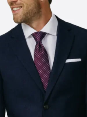 SuitsHeritage Men's Donegal Navy Slim Fit 2 Piece Suit Close