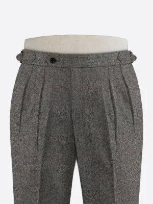 SuitsHeritage Men's Donegal Grey Regular Fit Pant Close