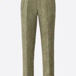 SuitsHeritage Men's Herringbone Beige Regular Fit Pant