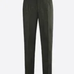 SuitsHeritage Men's Herringbone Green Regular Fit Pant