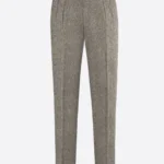 SuitsHeritage Men's Herringbone Light Beige Regular Fit Pant