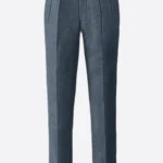 SuitsHeritage Men's Herringbone Light Blue Regular Fit Pant