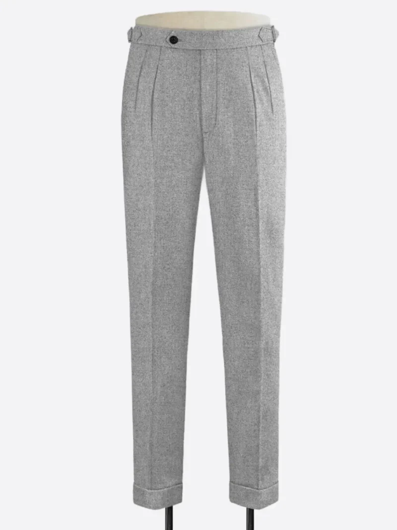 Men's Light Grey Herringbone Regular Size Pant