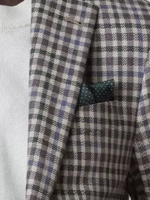 SuitsHeritage Men’s Plaid Brown Tailored Fit Blazer Pocket