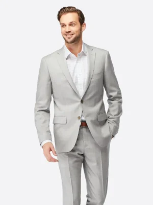 SuitsHeritage Men’s Plaid Cream Tailored Fit Blazer