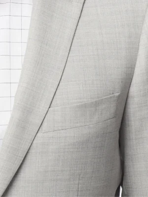 SuitsHeritage Men’s Plaid Cream Tailored Fit Blazer Pocket