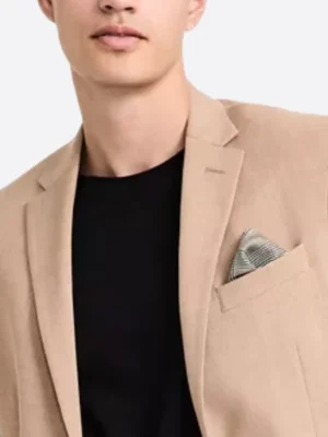 SuitsHeritage Men's Solid Beige Slim Fit 2 Piece SuitClose