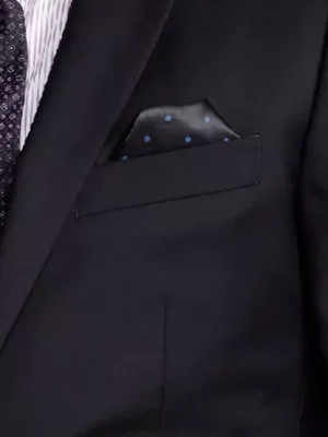 SuitsHeritage Men's Solid Black Tailored Fit Blazer Pocket