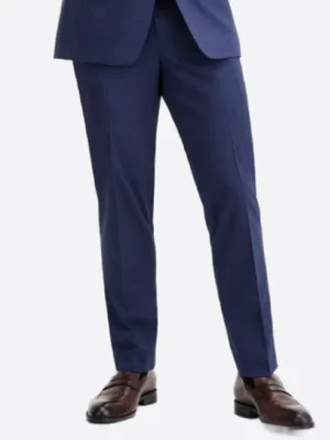 SuitsHeritage Men's Solid Blue Slim Fit 2 Piece Suit Pant